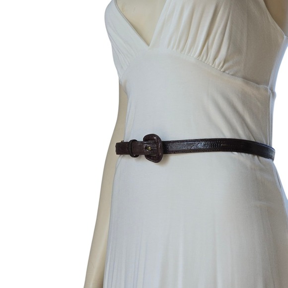 Ralph Lauren Genuine Lizard Belt Brown Exotic Leather Gold-Tone Buckle Made... main image 11